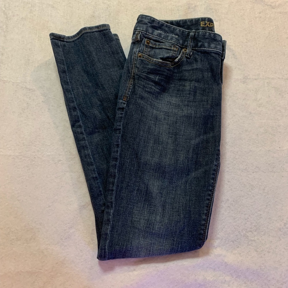 Express Women’s Skinny Jeans in Dark Blue Wash